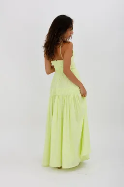 Aje Grace Tiered Midi Dress Pastel Yellow Green Size 10 for rent on The Volte - image 9
