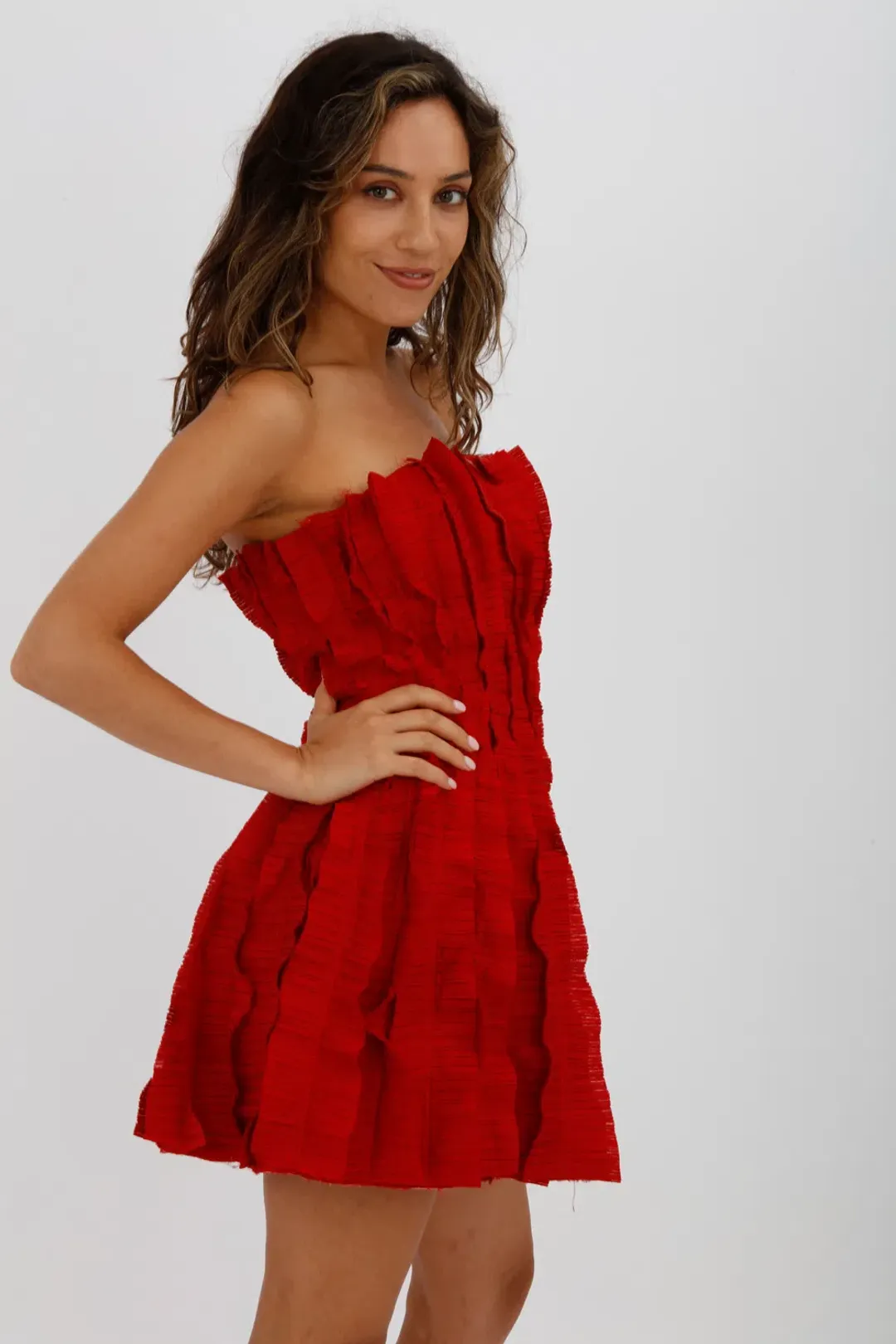 AJE Hybrid Sleeveless Mini Dress Scarlet Red Size 10 for rent on The Volte - main image