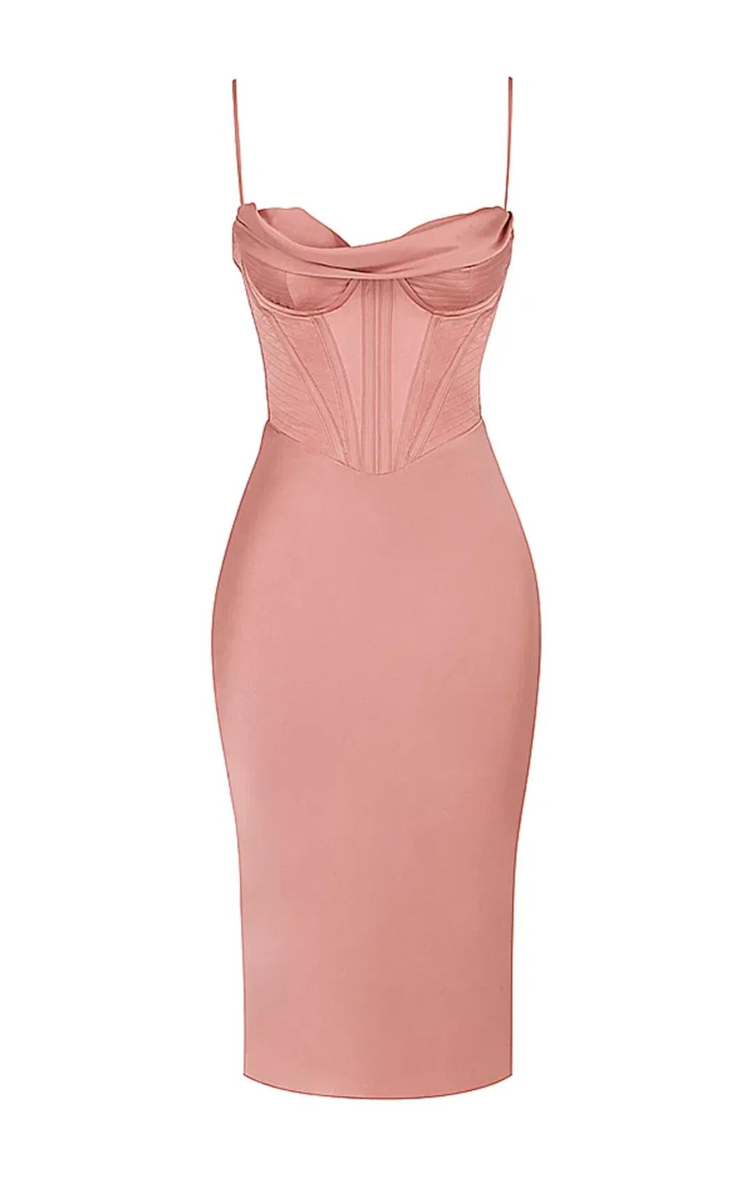 House of CB Mryna Satin Corset Slip Dress Rose Size M / Au 10-12 for rent on The Volte - main image