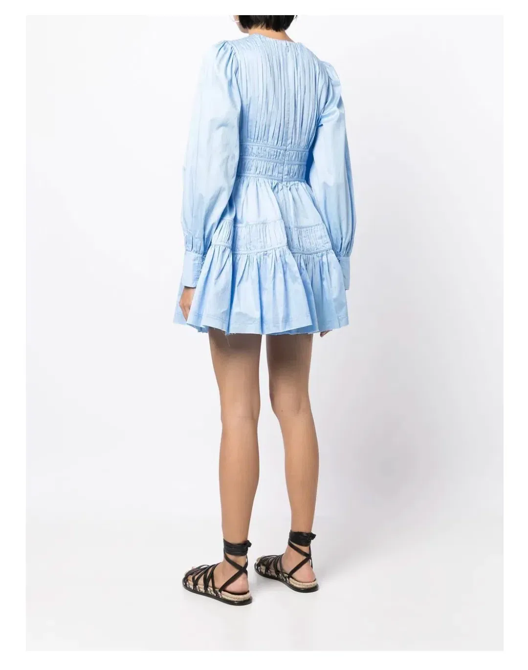 Aje Fallingwater Gathered Mini Dress Blue Size 12 / L for rent on The Volte - main image