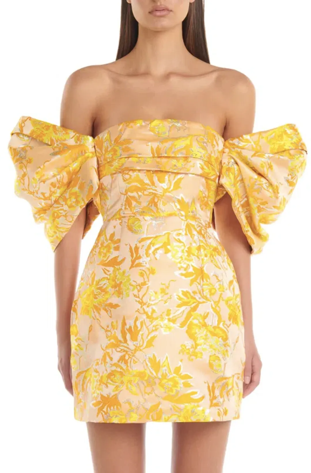 Eliya The Label Raquel Dress Floral Yellow Size AU 10  for rent on The Volte - main image