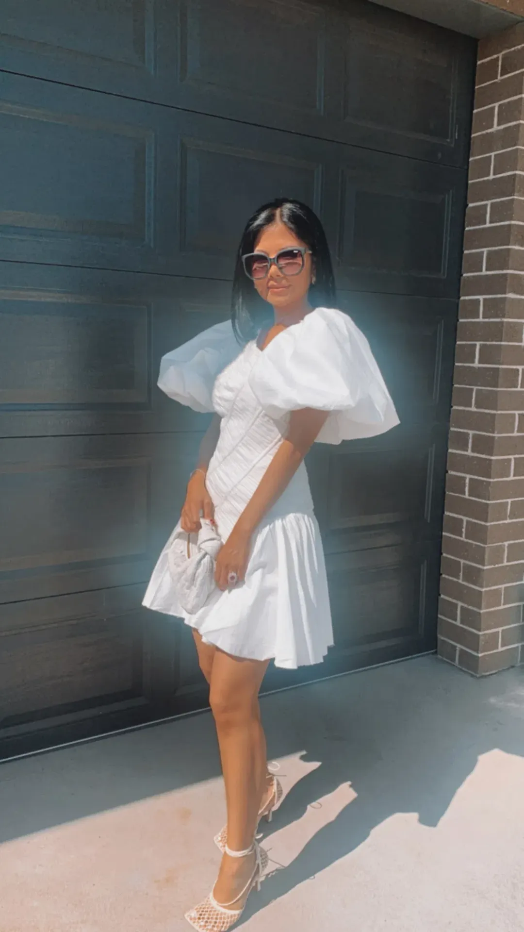 Aje Dawn Drawstring Mini Dress White Size AU 8 for rent on The Volte - main image