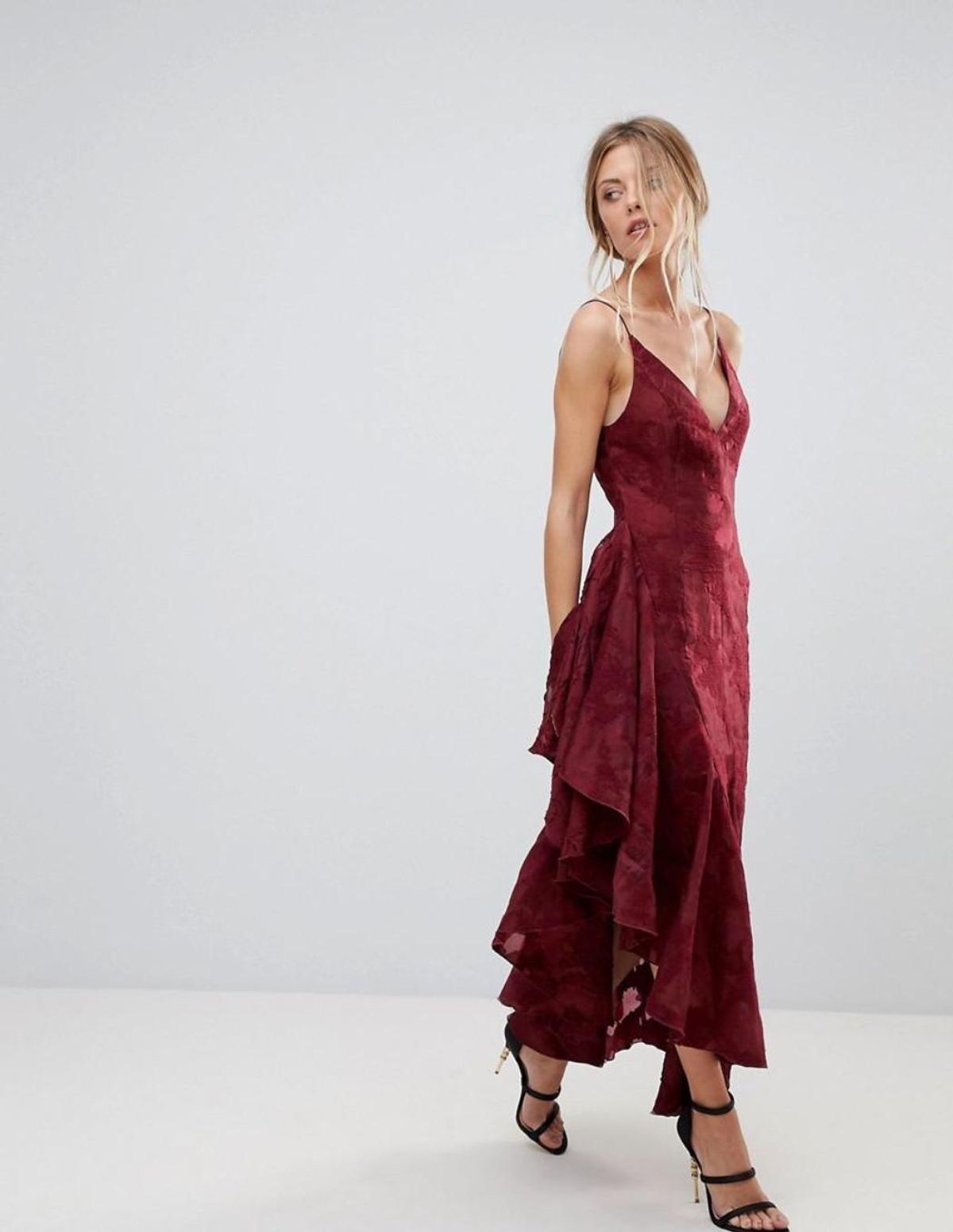 C/MEO collective Ember ruffle midi dress  for rent on The Volte - main image