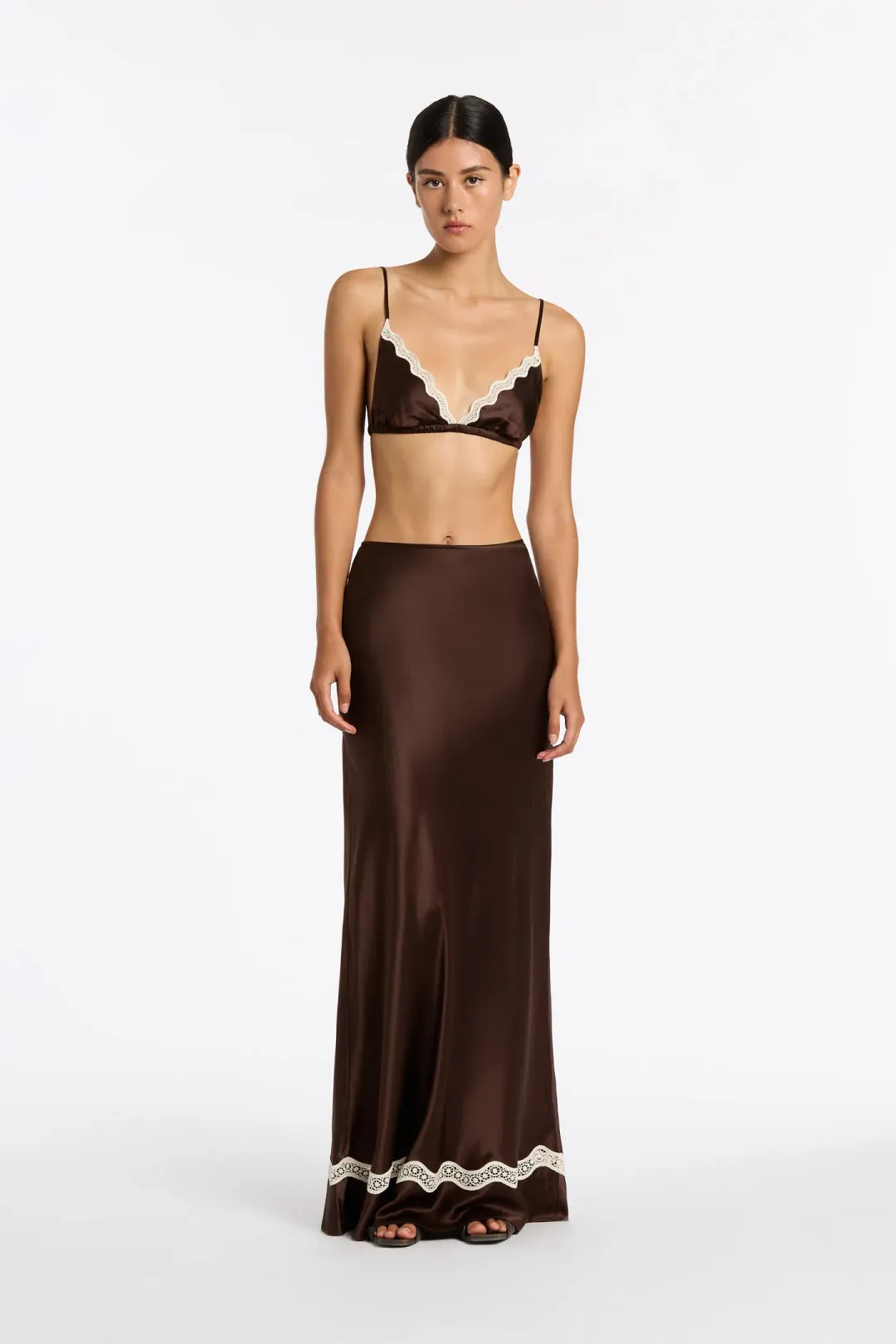 Sir the Label Selita Set Midi Chocolate Size 0-0P/AU 6-4 for rent on The Volte - main image