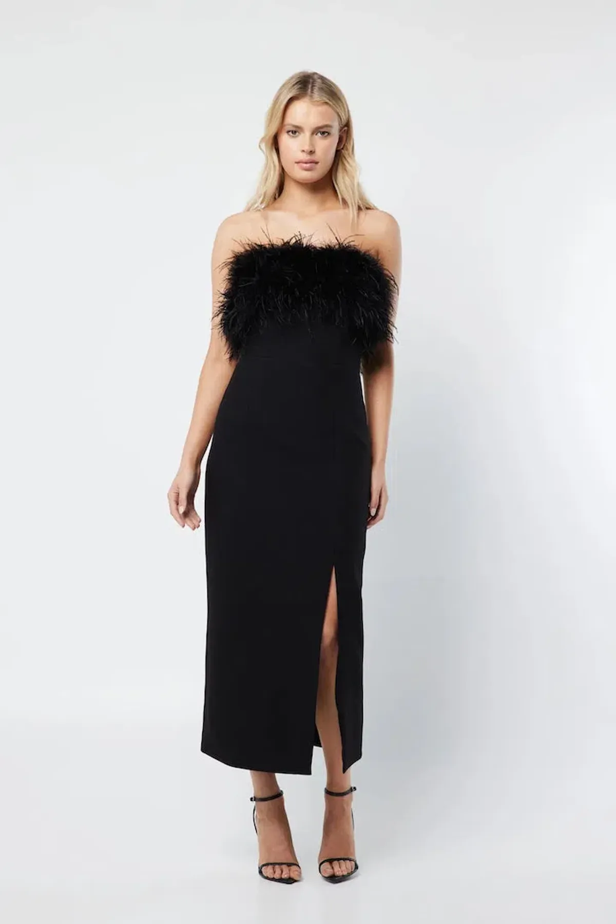 Mossman The Nightshift Midi Dress Black Size 8 for rent on The Volte - main image
