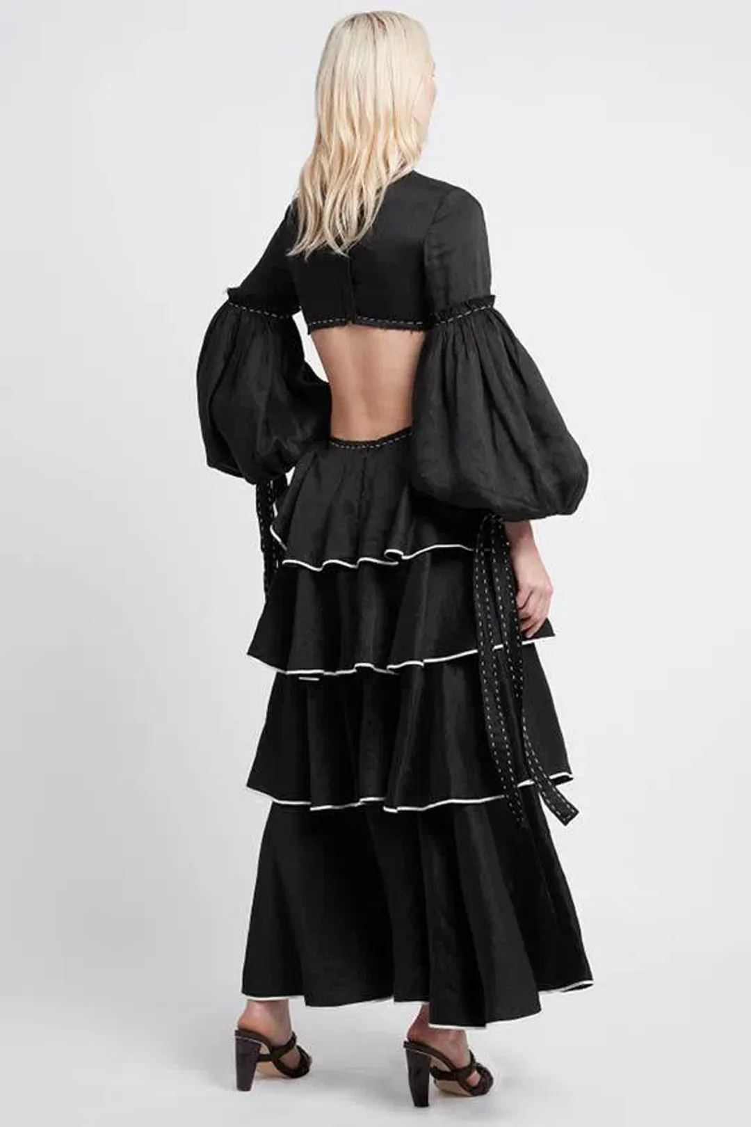 Aje  Gracious Cut Out Dress Black Size 6 for rent on The Volte - main image