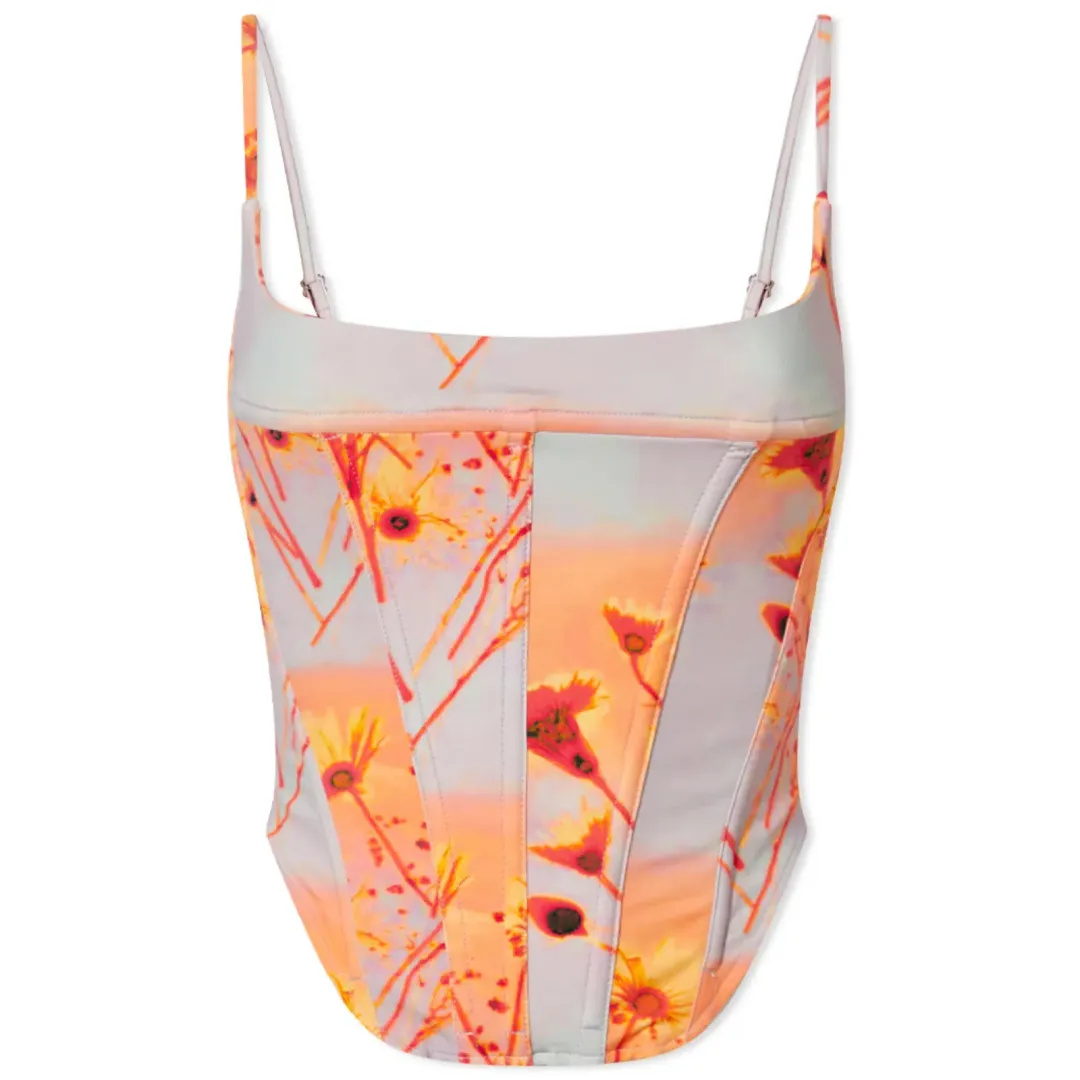 Miaou Venus Corset and Micro Mini Skirt Sunrise Set Orange Size M/Au 10  for rent on The Volte - main image