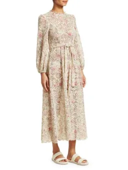 Zimmermann Honour High Neck Dress Cream Floral Size 1/AU 10 for rent on The Volte - image 4