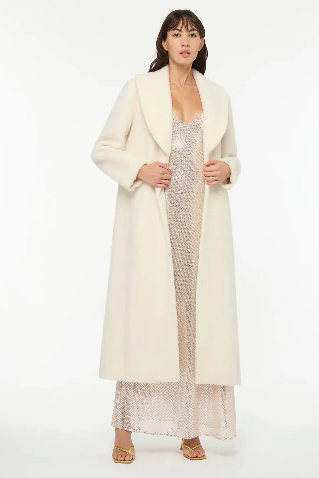 Manning Cartel High Voltage Slip Dress Nude Silver Size 6 for rent on The Volte - main image