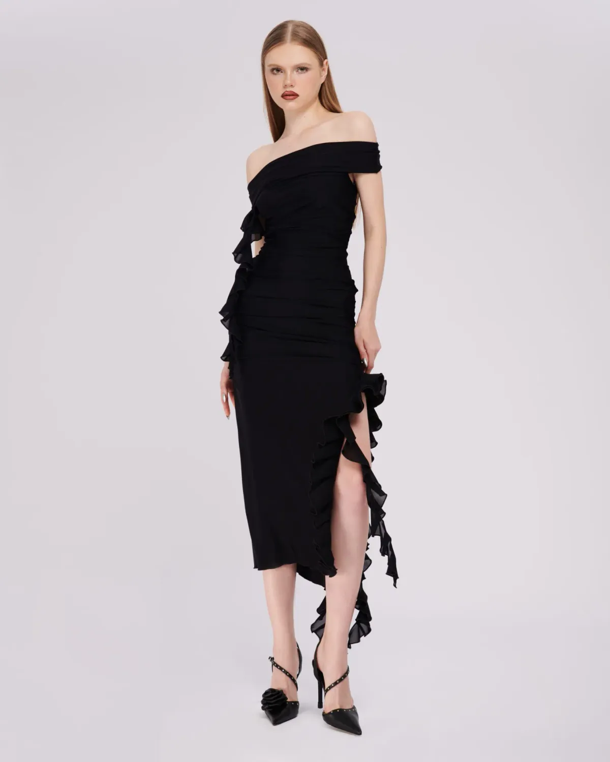 Fanci Club The Assassin Long Dress Black Size 6 for rent on The Volte - main image