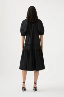 Aje Novella Midi Smock Dress Black Size AU 14 for rent on The Volte - image 2