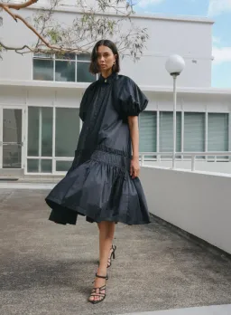 Aje Novella Midi Smock Dress Black Size AU 14 for rent on The Volte - image 4