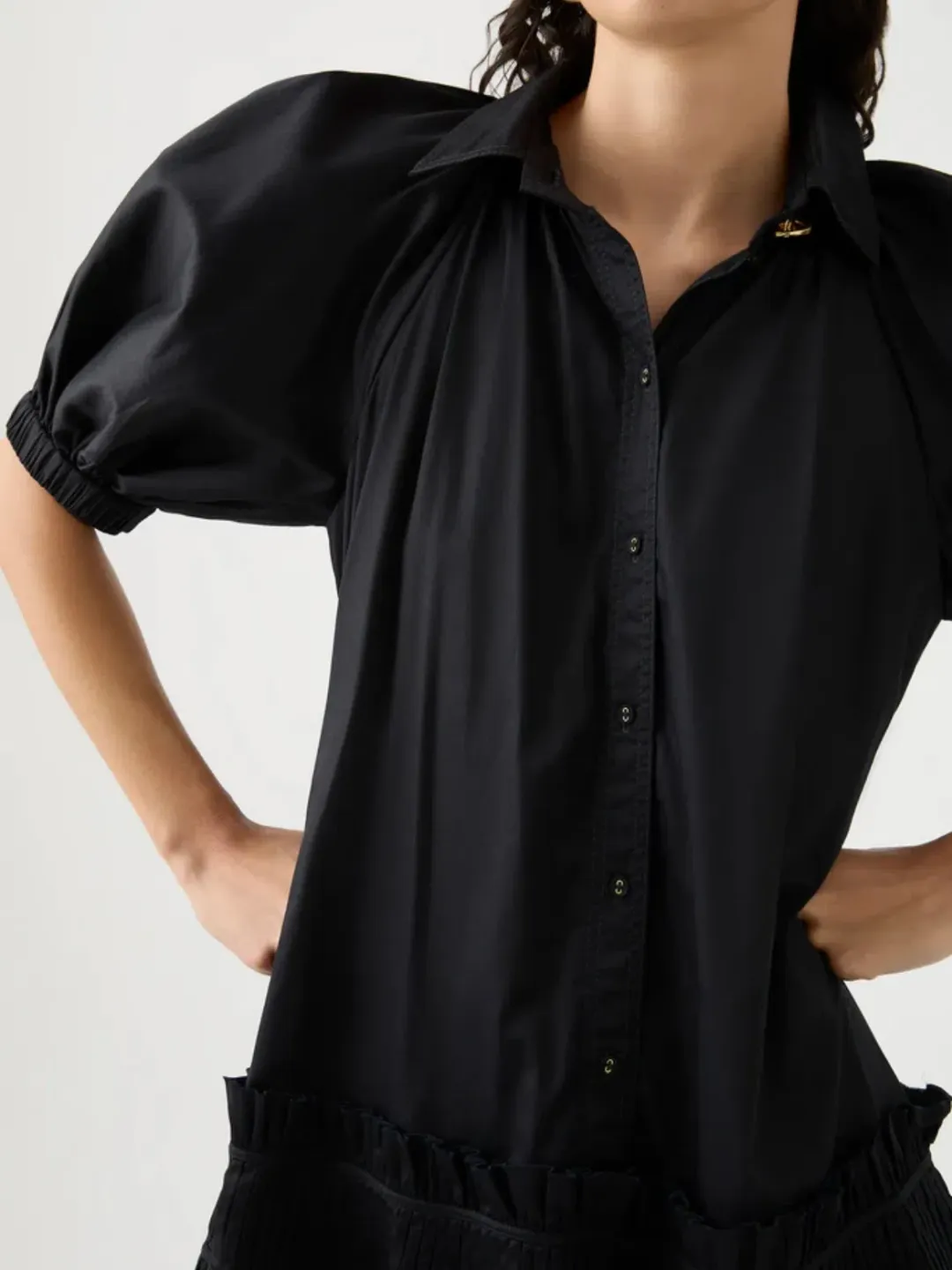 Aje Novella Midi Smock Dress Black Size AU 14 for rent on The Volte - main image