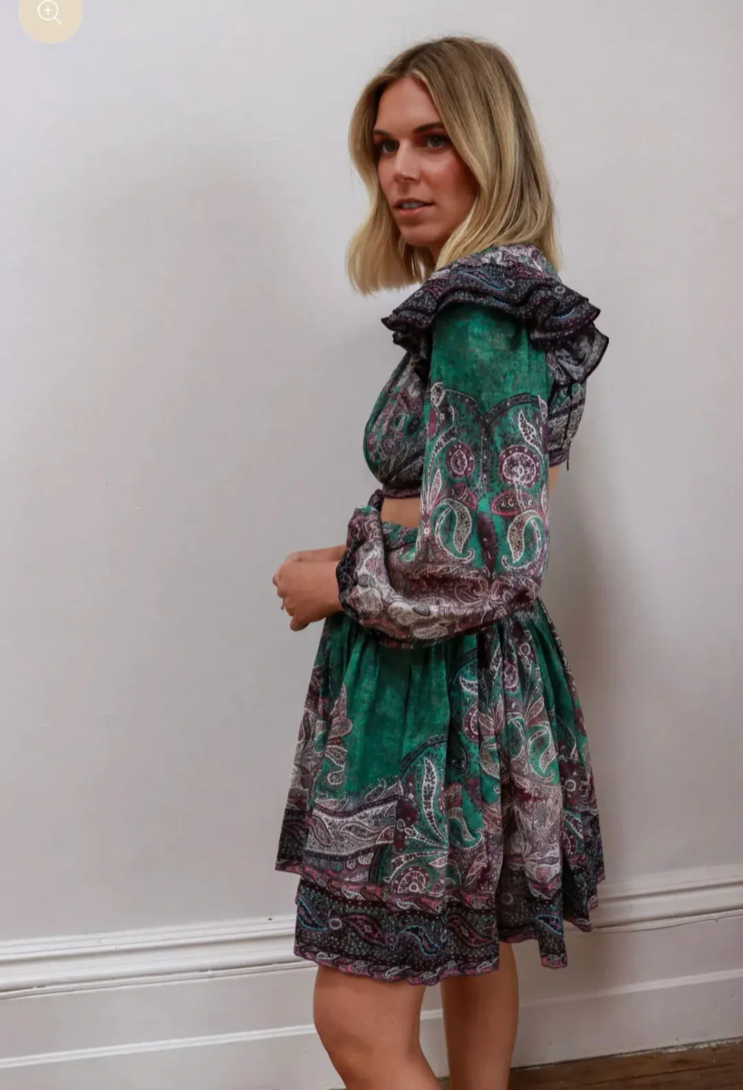 Zimmermann Anneke Ruffle Mini Dress Paisley Print Size 2 / AU 12 for rent on The Volte - main image