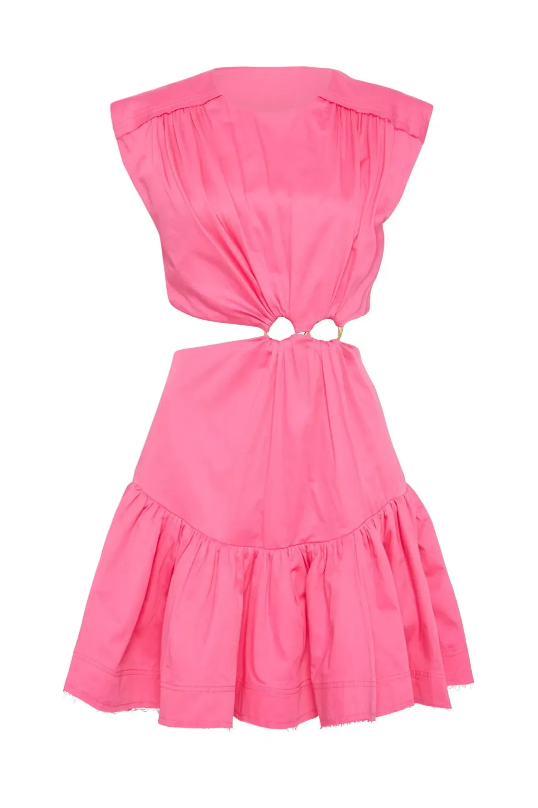 AJE Solstice Cut Out Ring Dress Pink Size 6  for rent on The Volte - main image