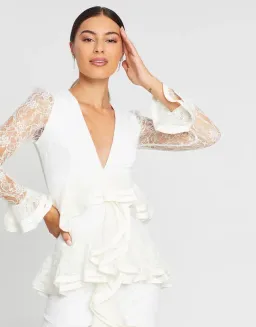Nicola Finetti Maia Dress White Size 6 for rent on The Volte - image 2