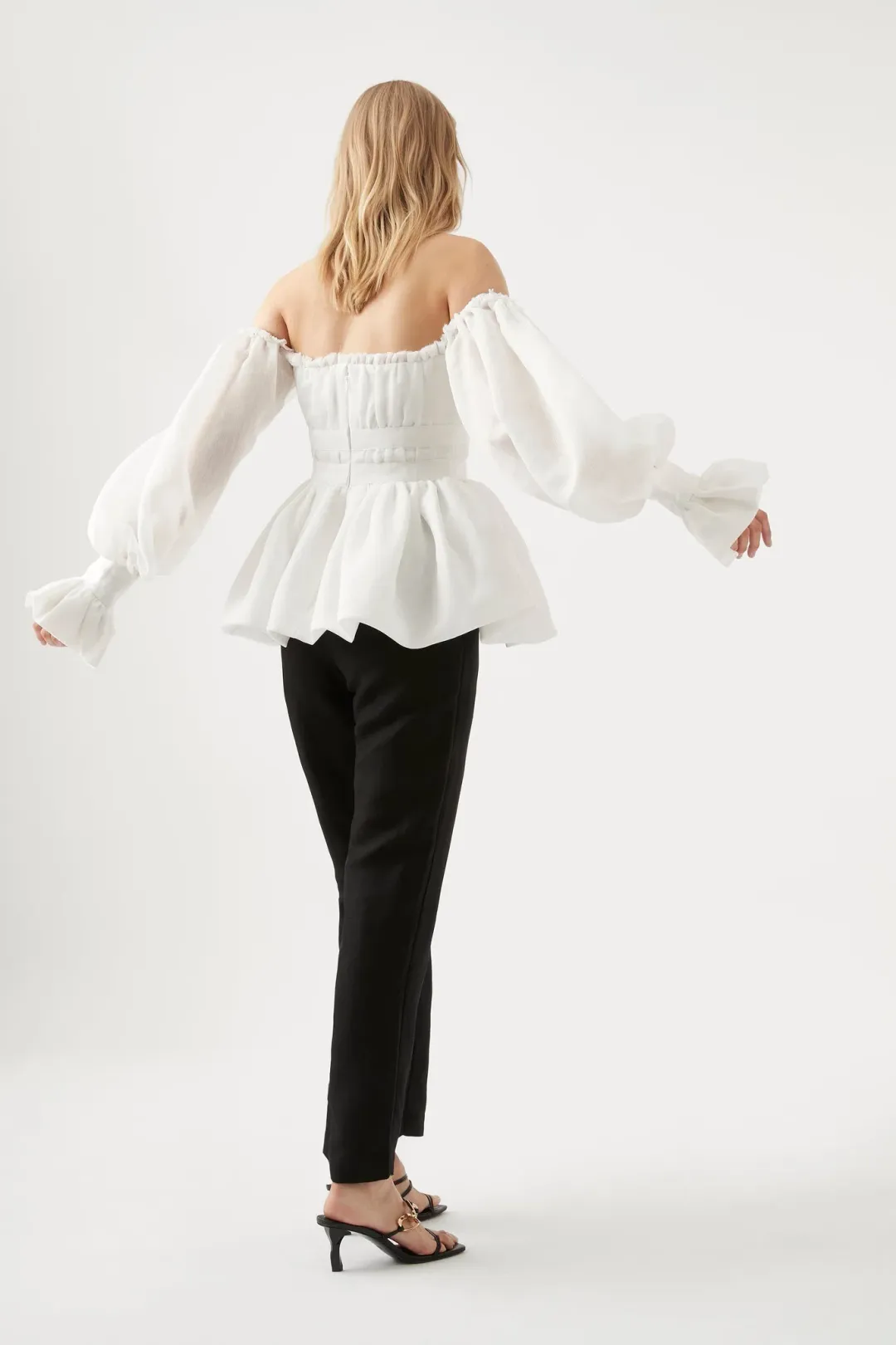 AJE Divine Off Shoulder Top Ivory Size 8 for rent on The Volte - main image
