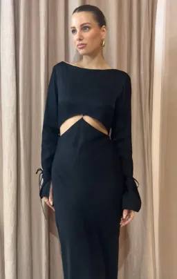 Bec & Bridge Diamond Days Long Sleeve Maxi Dress Black Size 10 / M for rent on The Volte - image 2