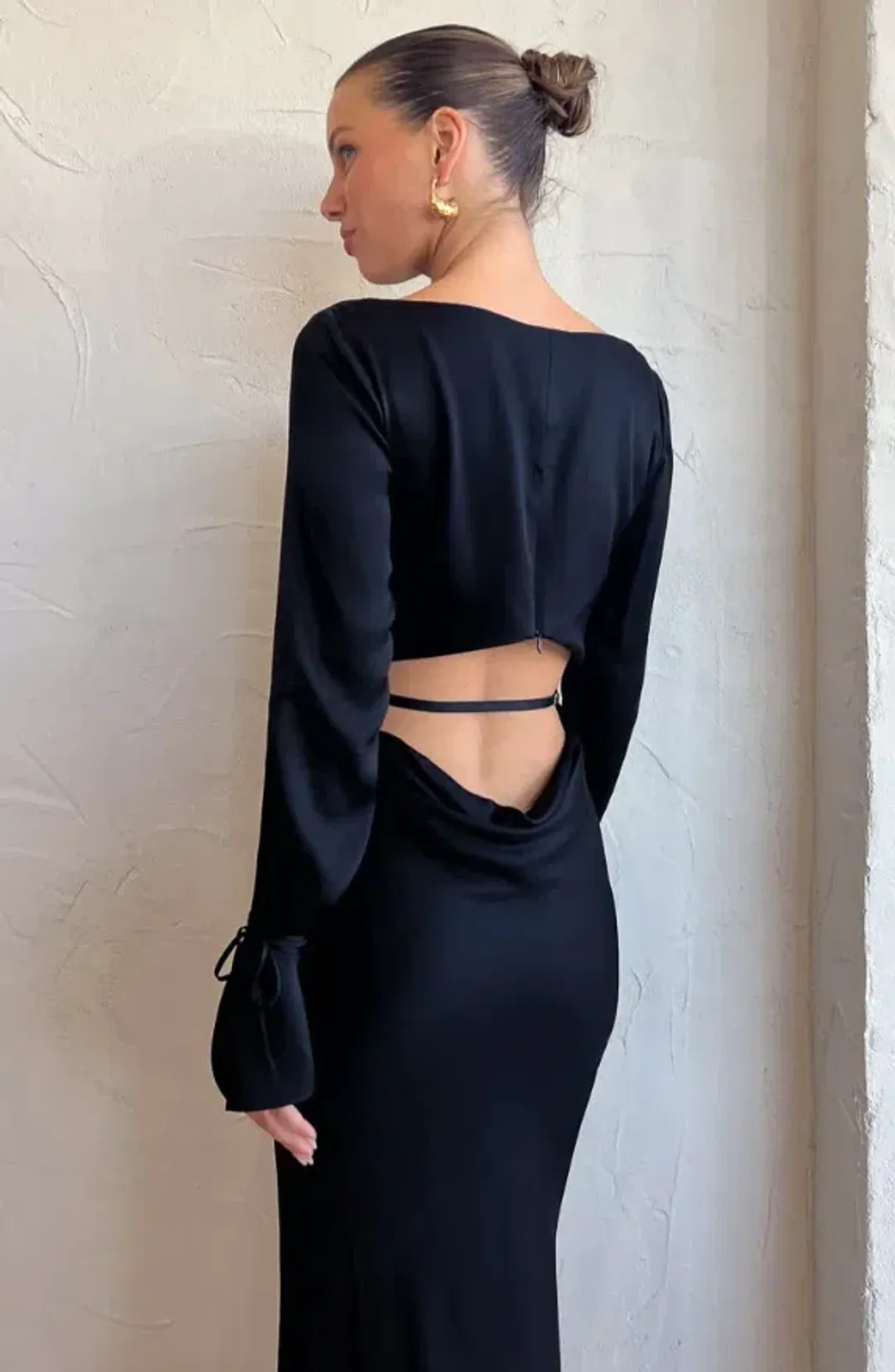 Bec & Bridge Diamond Days Long Sleeve Maxi Dress Black Size 10 / M for rent on The Volte - main image