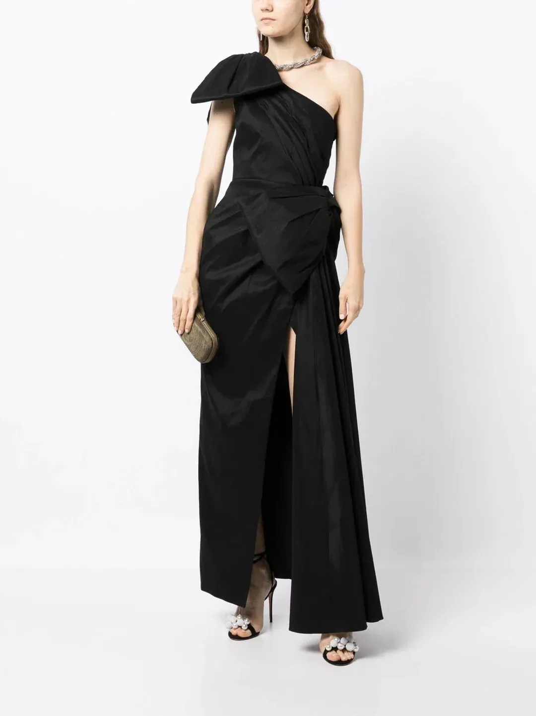 Rachel Gilbert Fauve Gown Black Size 12 for rent on The Volte - main image