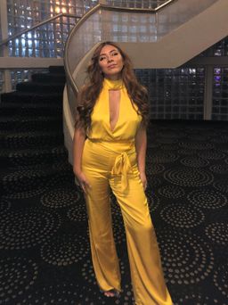 LPA Halter yellow jumpsuit size 8 for rent on The Volte - image 2