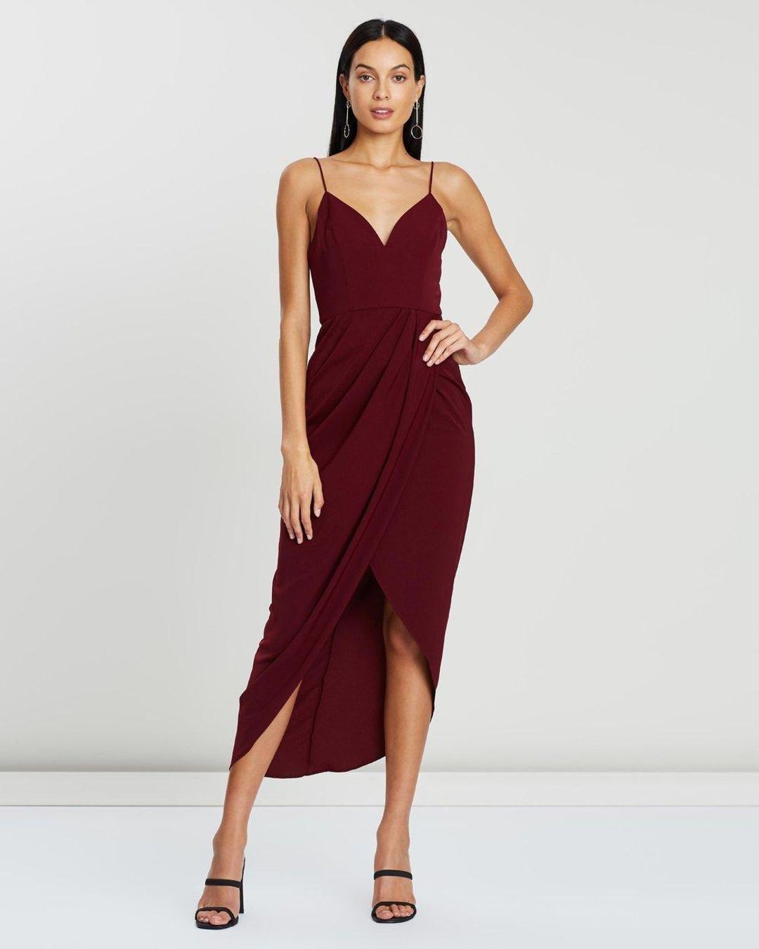 Shona Joy Core Cocktail Dress Burgundy Size 10 for rent on The Volte - main image
