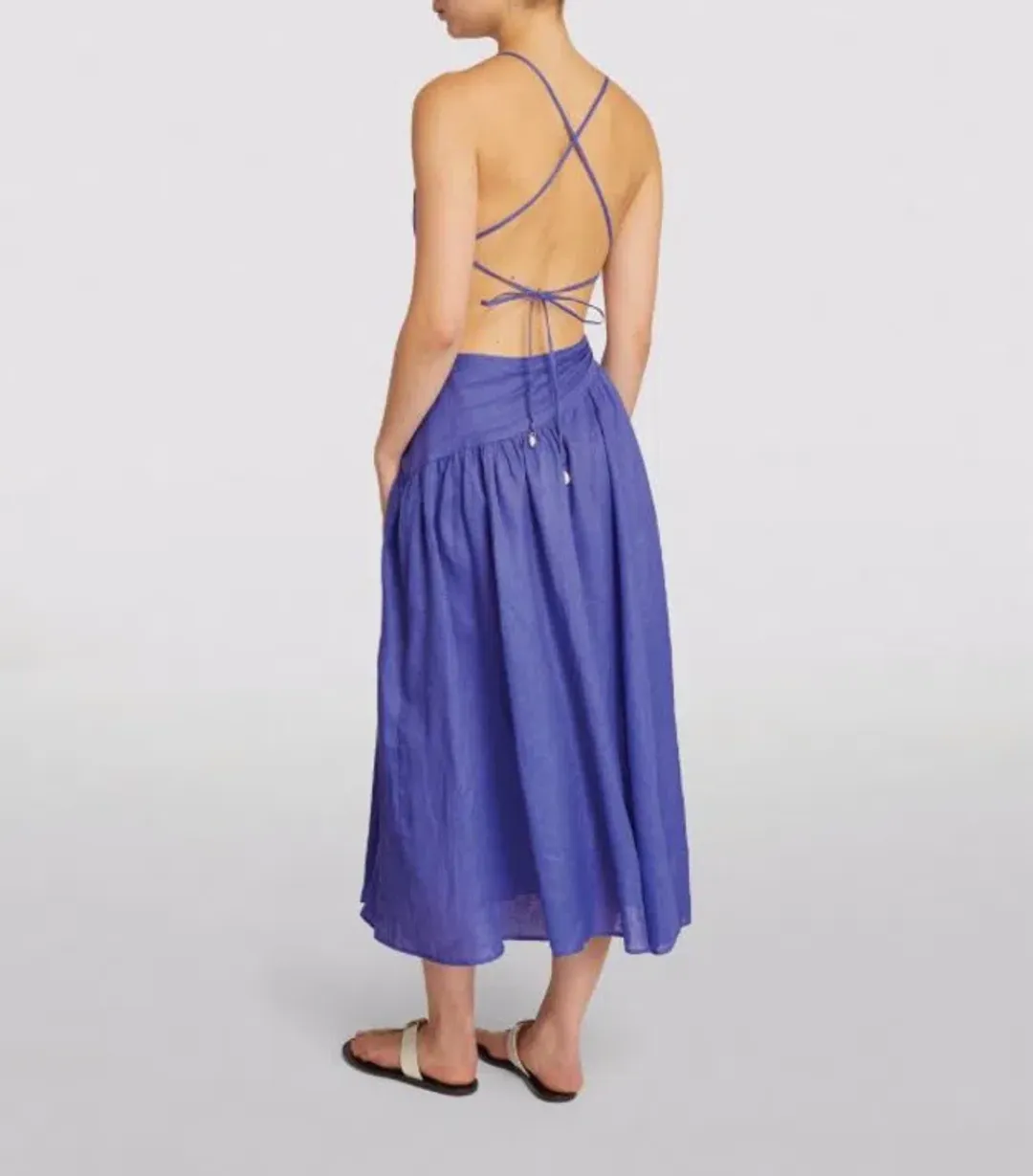 Zimmermann Tropicana Asymmetric Dress Cobalt Blue Size 1/Au 10 for rent on The Volte - main image