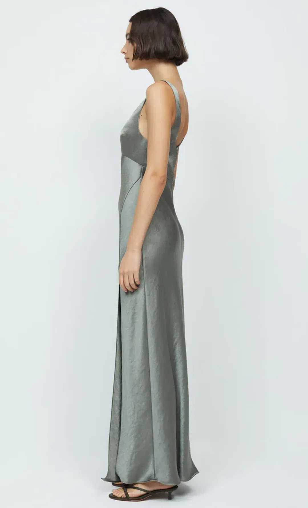 Bec & Bridge Nadia V Maxi Dress Olive Size 12 for rent on The Volte - main image
