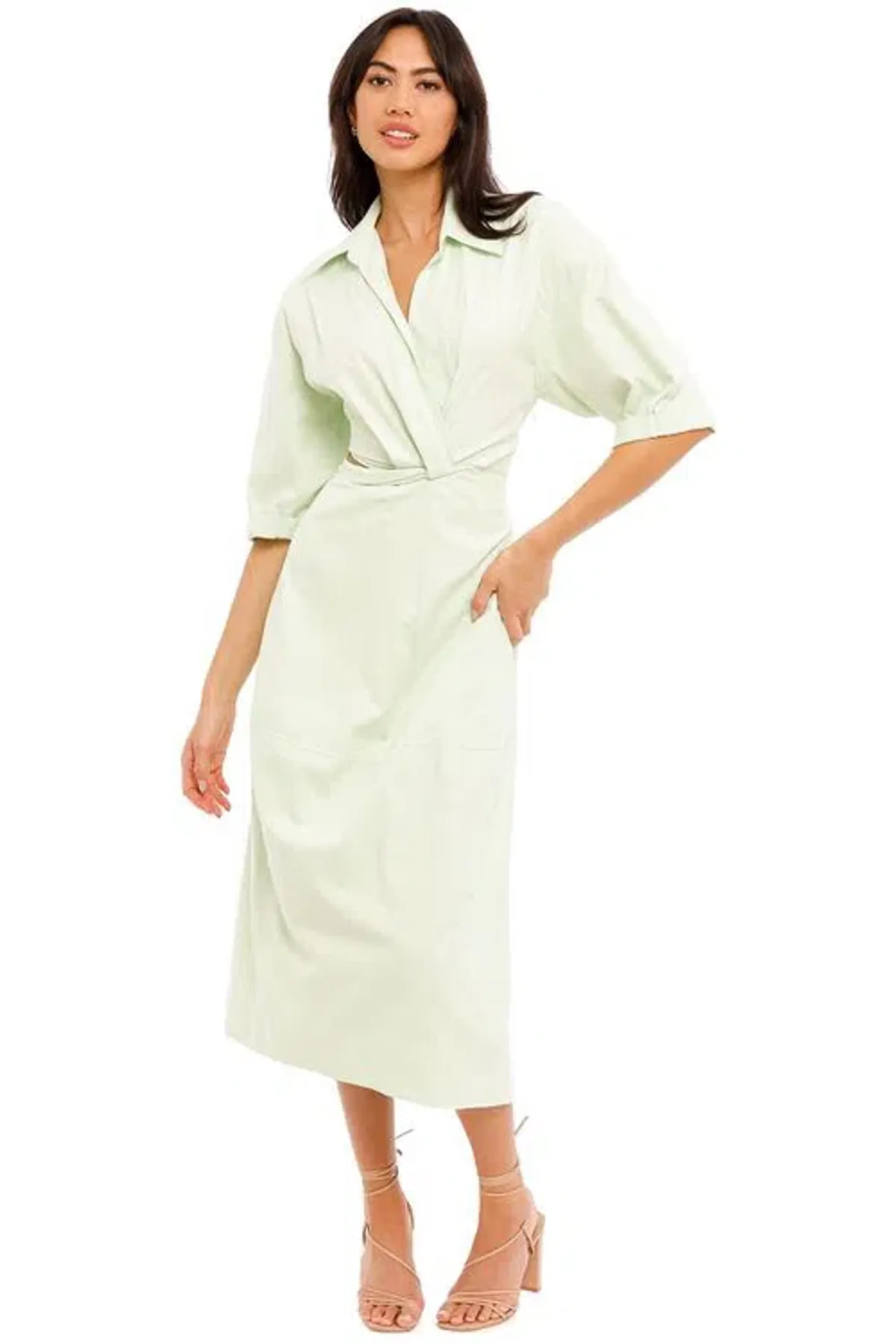 Camilla And Marc Kyra Cocoon Midi Dress Sour Apple Size 10 for rent on The Volte - main image