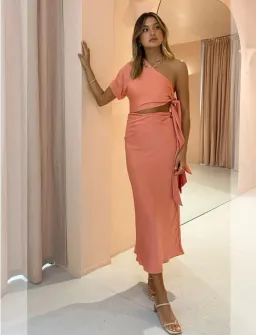 Issy Mona Midi Dress Coral Size 10 for rent on The Volte - image 3