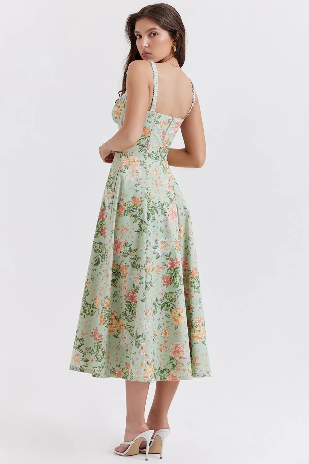 House of CB Sabrina Dress Green/Floral Size 14 for rent on The Volte - main image