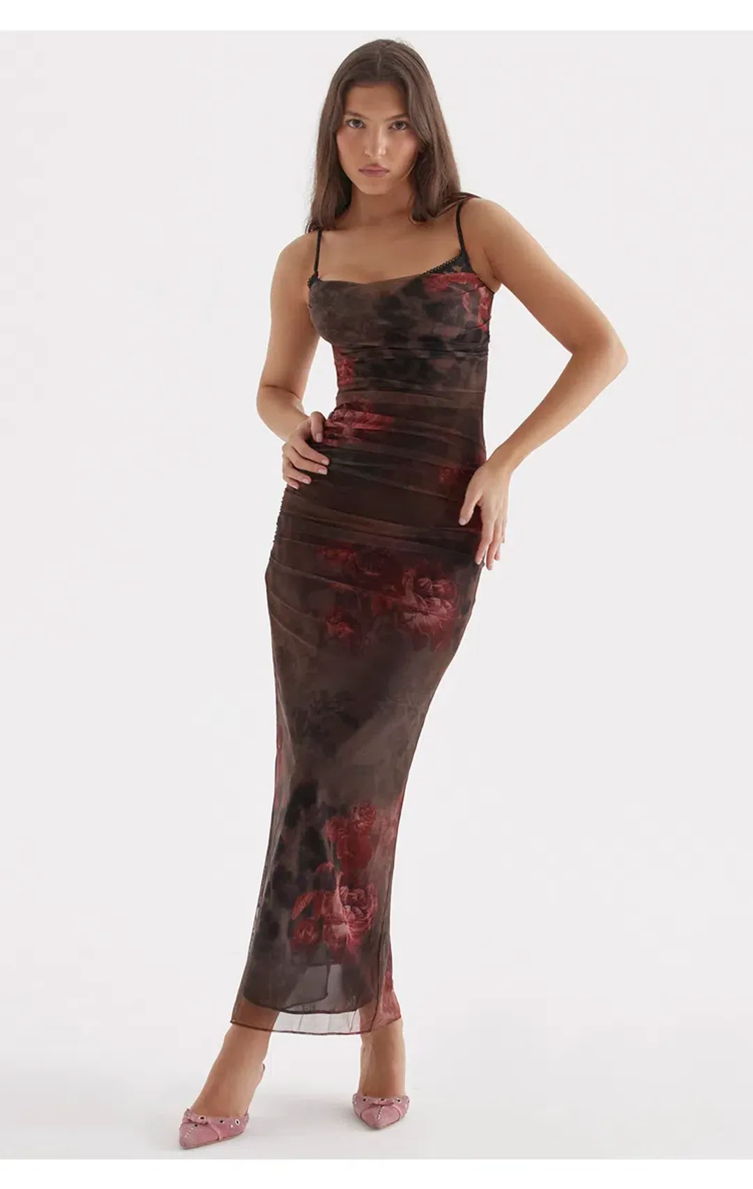 House of CB Nalini Midi Dress Floral & Leopard Print Size XL /Au 14 for rent on The Volte - main image