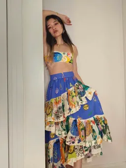 Alemais Soleil Ruffle Skirt Multi Size 6 for rent on The Volte - image 1