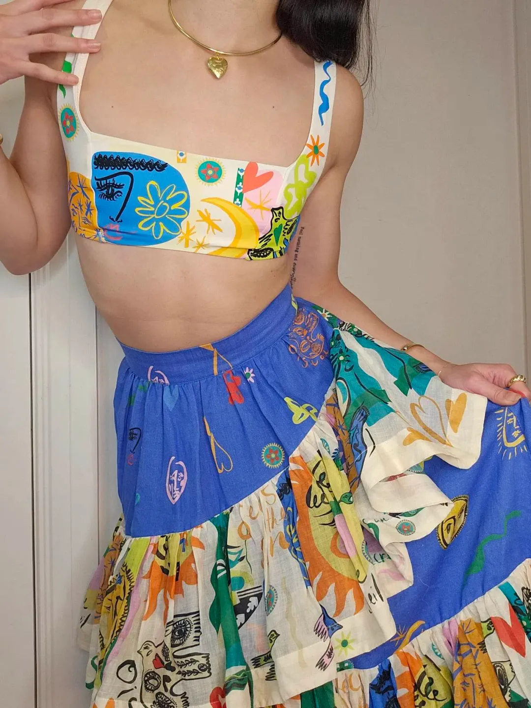 Alemais Soleil Ruffle Skirt Multi Size 6 for rent on The Volte - main image