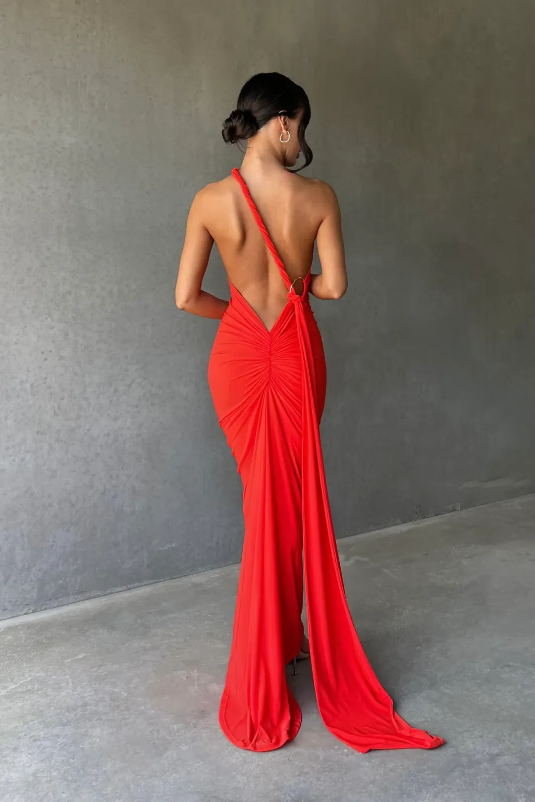 Melani The Label Constantina Gown in Tangerine Size 8 for rent on The Volte - main image