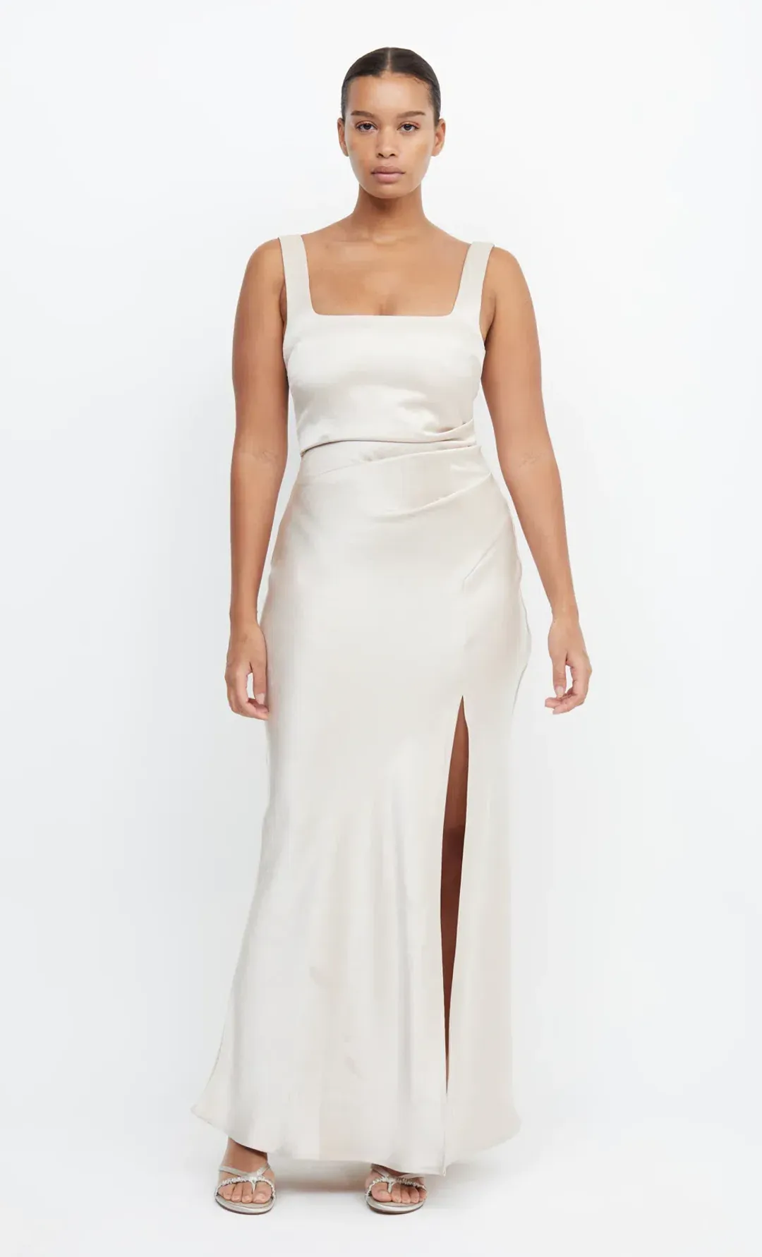 Bec & Bridge The Dreamer Square Neck Dress in Sand Size 6 for rent on The Volte - main image