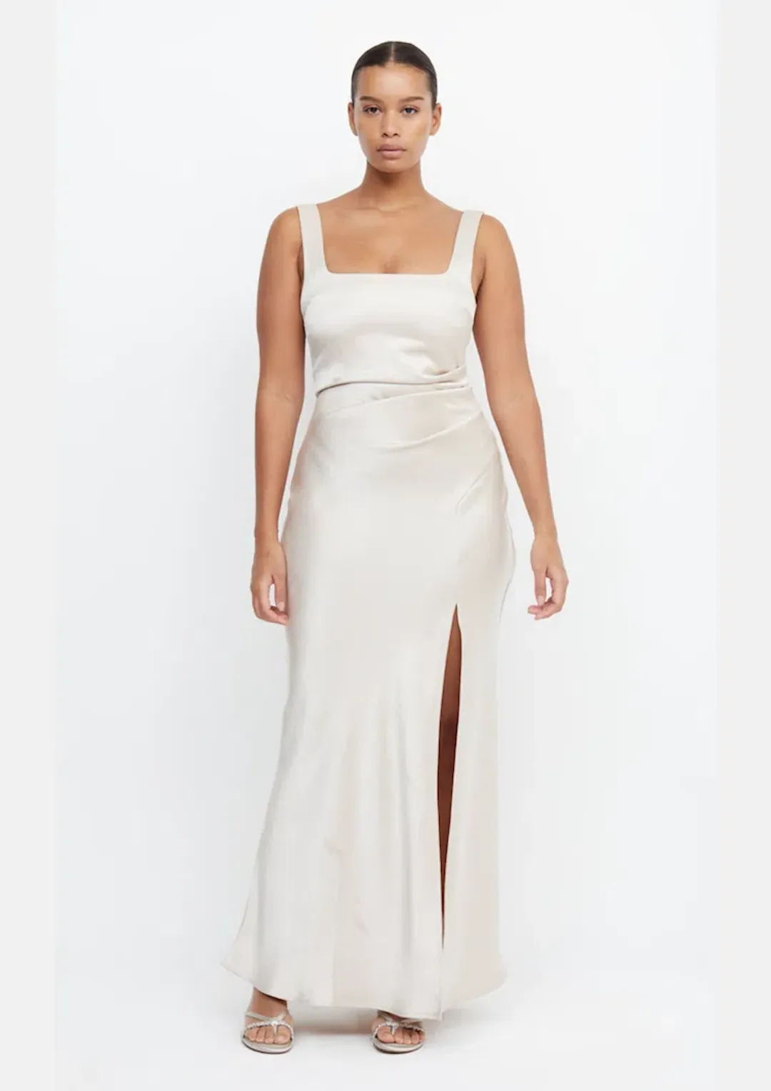Bec & Bridge The Dreamer Square Neck Dress in Sand Size 6 for rent on The Volte - main image