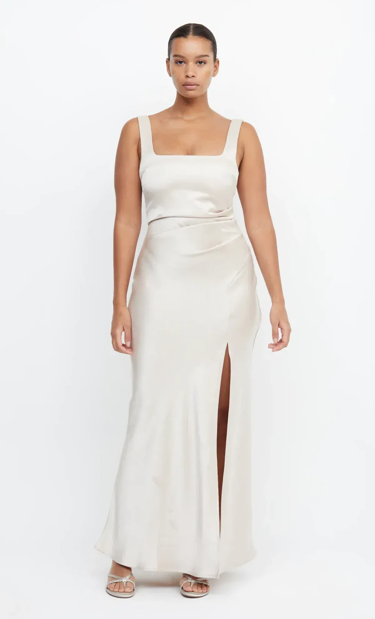 Bec & Bridge The Dreamer Square Neck Dress in Sand Size 8 / S for rent on The Volte - main image