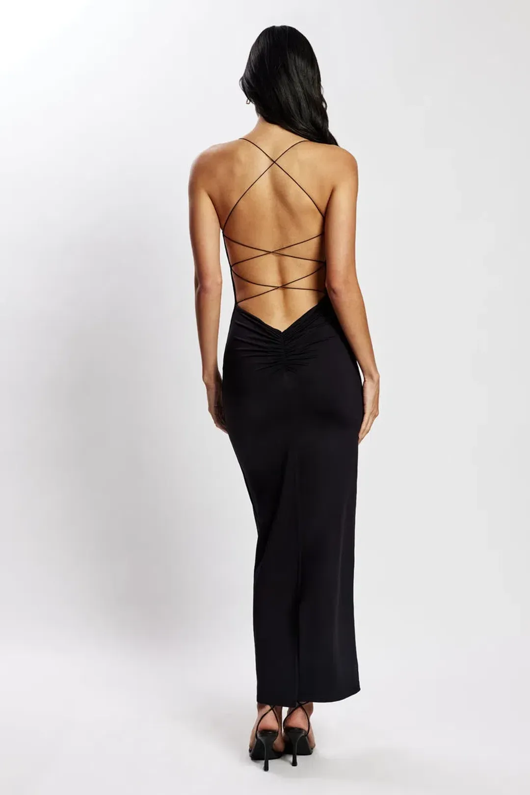 meshki sabine backless maxi dress size xs for rent on The Volte - main image