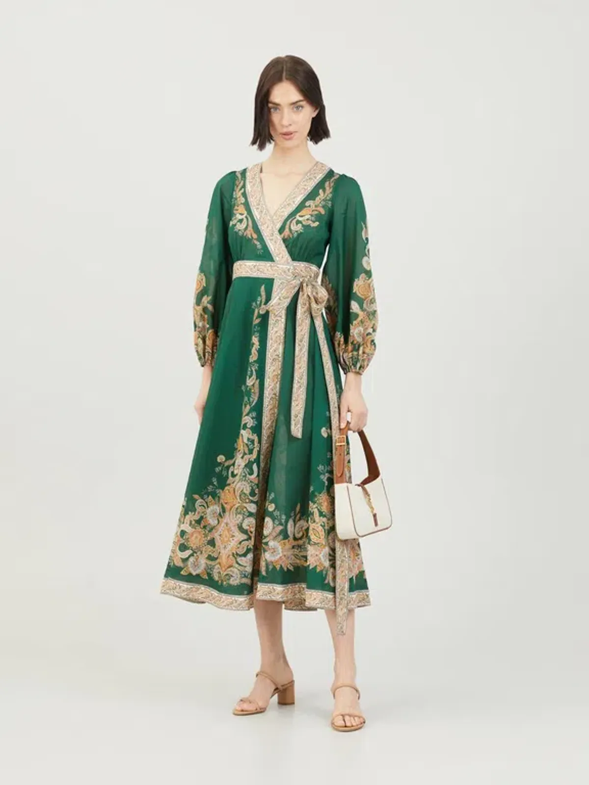 Zimmermann Devi Midi Wrap Green Size AU 4 / AU 16 for rent on The Volte - main image