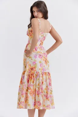 House Of CB Elia Ivory Floral Midi Sundress Floral Size S / Au 8 for rent on The Volte - image 7
