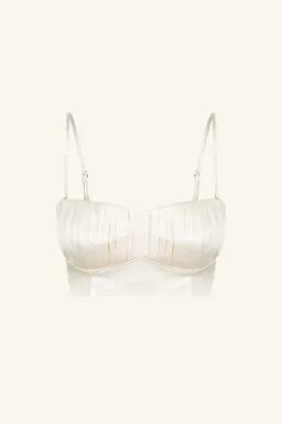 Shona Joy La Lune Corded Ruched Bralette & Bias Maxi Skirt Set Cream Size 8 for rent on The Volte - image 4