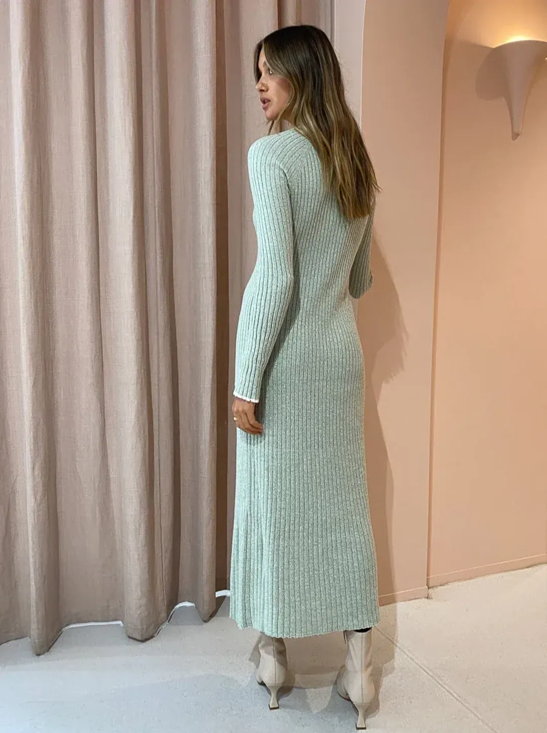 Friends with Frank Thea Dress in Pistachio Twist Size M/Au 10 for rent on The Volte - main image