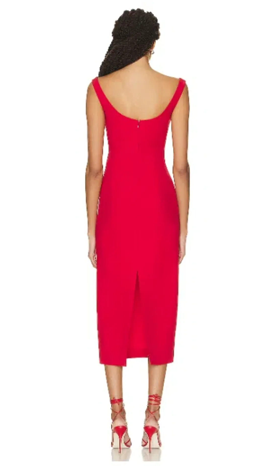 Roland Mouret Off Shoulder Diamante Midi Dress Red Size 12 for rent on The Volte - main image