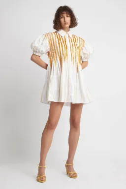 Aje Collective Beaded Mini Dress Ivory/Marigold Size 6 for rent on The Volte - image 1