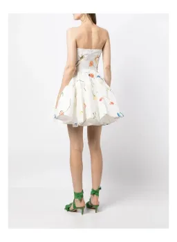 Leo Lin The Fields Embroidered Bustier Mini Dress White Size 8 for rent on The Volte - image 4