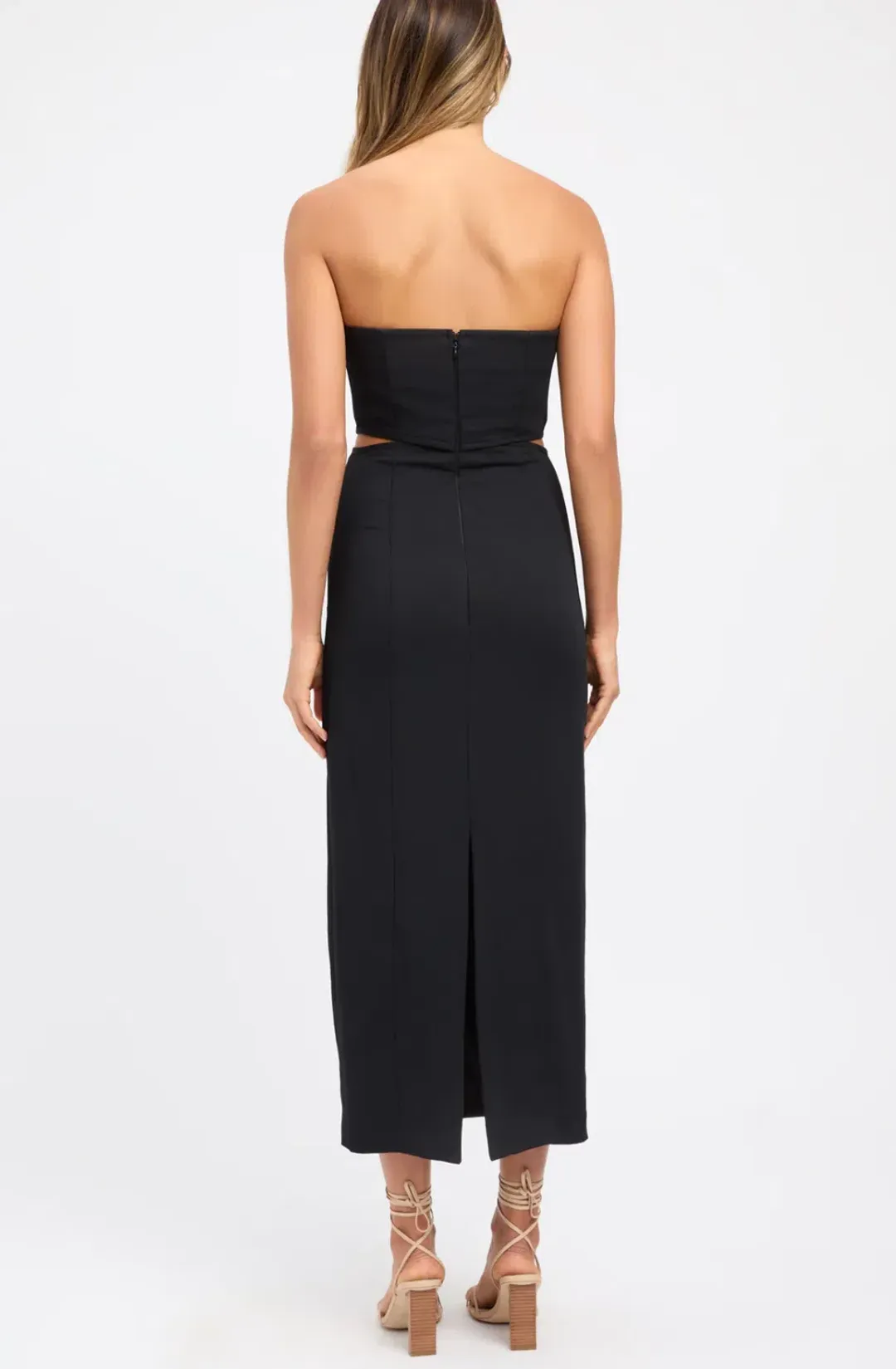Kookai Oyster Cut Out Midi Dress Black Size 36 / Au 8 for rent on The Volte - main image