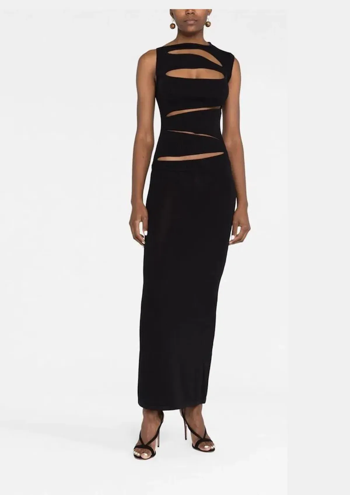 Christopher Esber Slashed Knit Dress Black Size S / Au 8 for rent on The Volte - main image