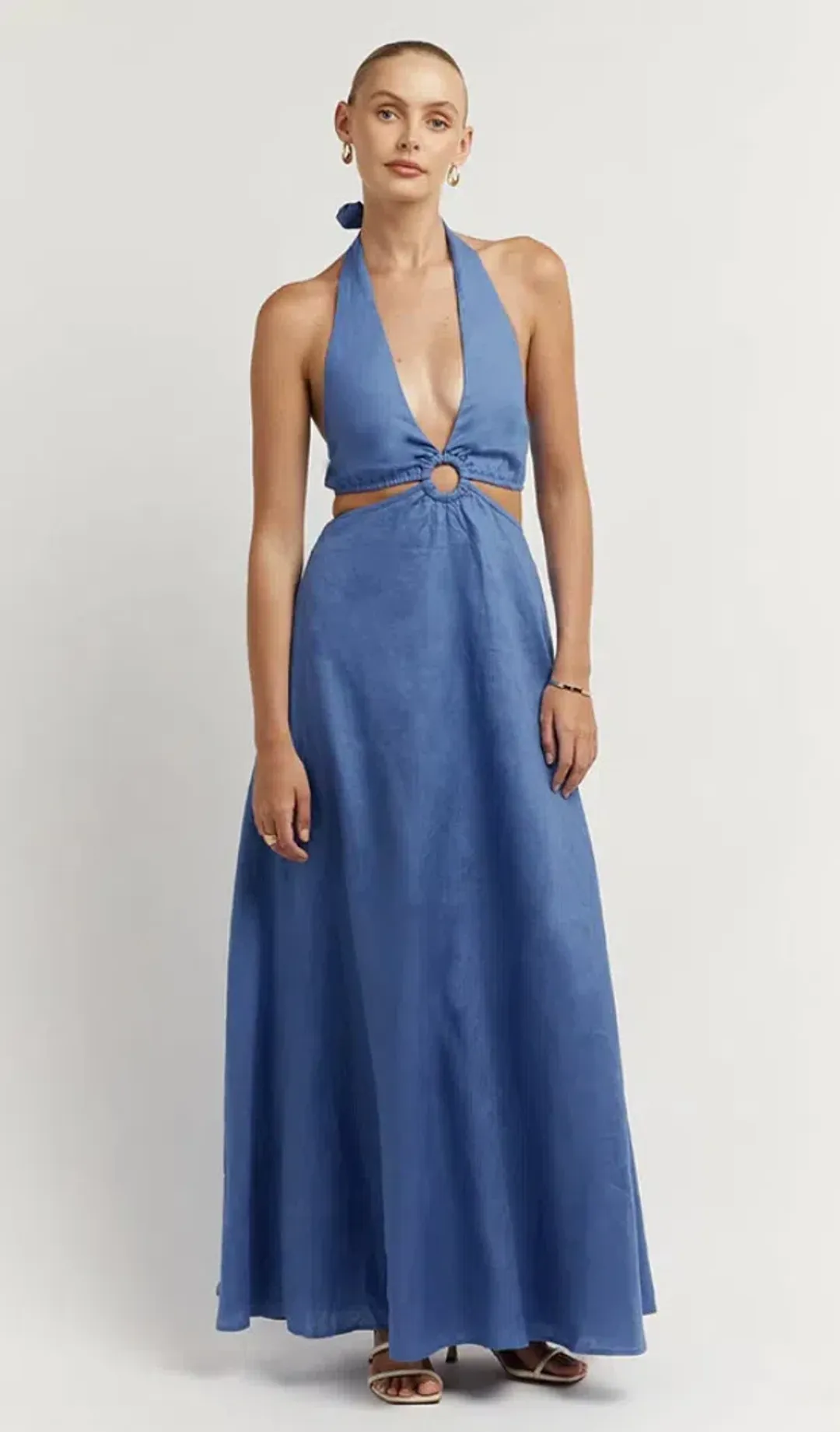 Dissh Layne Halter Midi Dress Cobalt Size AU 8 for rent on The Volte - main image