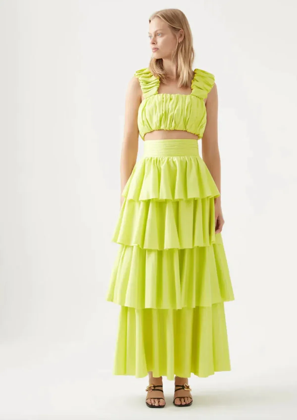 Aje Medina Top ang Skirt Set Green Size AU 12  for rent on The Volte - main image